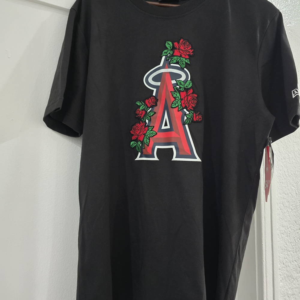 New Era Black Shirt with Red and Green Design